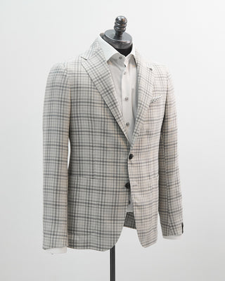 Tagliatore Pearl Grey Ombre Check Summertime Sport Jacket Grey 1