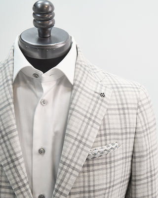 Tagliatore Pearl Grey Ombre Check Summertime Sport Jacket Grey 1 1