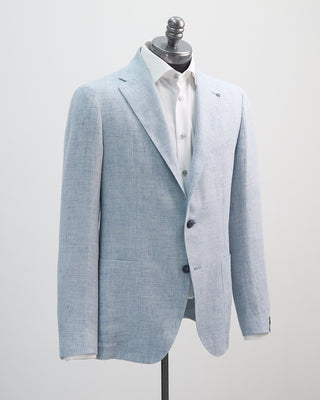 Tagliatore Linen  Wool Textured Summer Sport Jacket Light Blue 1