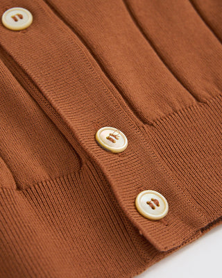 Gran Sasso Fully Button Dropstitch Knit Shirt Terracotta 1 2