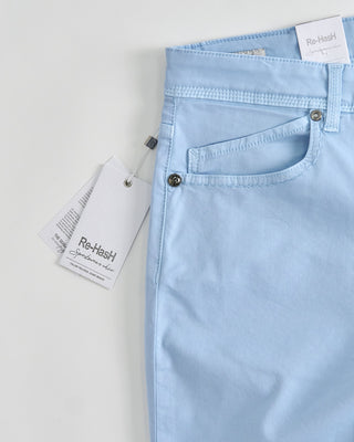 Re HasH Light Blue Cotton Tencel Lightweight Summer Pants Light Blue 1 2