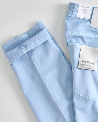 Re HasH Light Blue Cotton Tencel Lightweight Summer Pants Light Blue 1 6
