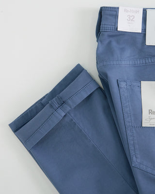 Re HasH Blue Cotton Tencel Lightweight Summer Pants Blue 1 6