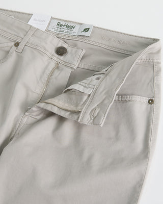 Re HasH Taupe Cotton Tencel Lightweight Summer Pants Tan 1 3