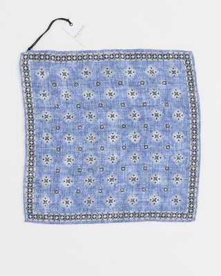 Alessio Medallion Print Pocket Square Blue 1