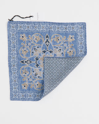 Alessio Floral Print Pocket Square Blue 1 1