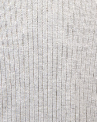 Gran Sasso Cotton  Linen Ribbed Fine Knit Polo Grey 299