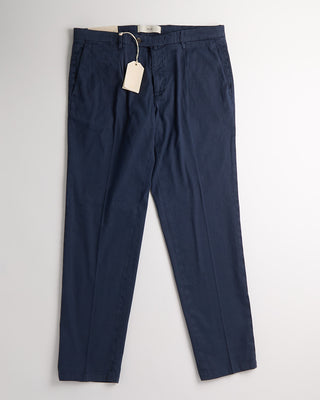 Briglia 1949 Comfort Fit Linen Stretch Summer Trousers Navy 419