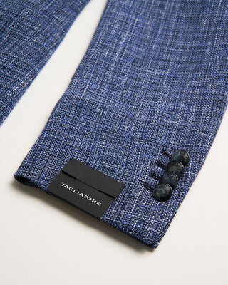 Tagliatore Crosshatch Blues Stretch Hopsack Soft Jacket Blue 4 484