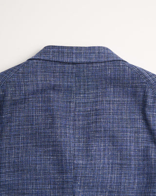 Tagliatore Crosshatch Blues Stretch Hopsack Soft Jacket Blue 6 482
