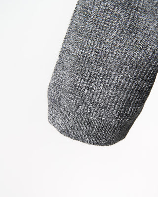 Gran Sasso Linen  Cotton Popcorn Stitch Johnny Collar Polo Salt  Pepper 285