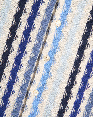 Gran Sasso Ruschel Espresso Full Button Short Sleeve Overshirt Blue 3 8841