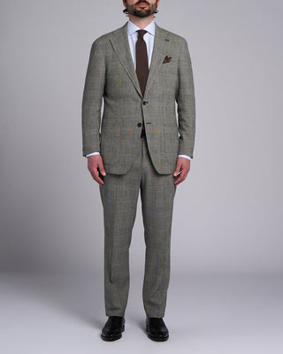 Tagliatore Glencheck Wool Seersucker Stretch Soft Suit Grey  Black 1