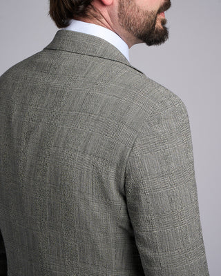 Tagliatore Glencheck Wool Seersucker Stretch Soft Suit Grey  Black 5