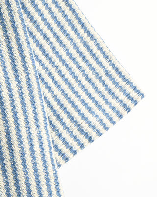 Gran Sasso Ruschel Zig Zag Full Button Short Sleeve Overshirt Blue 6 7201