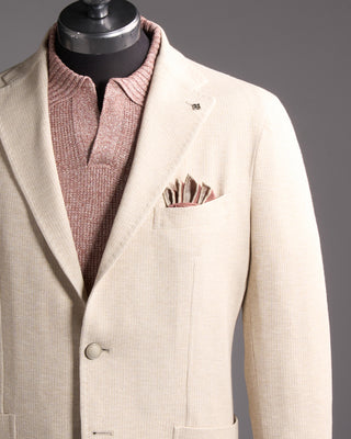Tagliatore Cotton Stretch Jersey Soft Sport Jacket Cream 4 7317