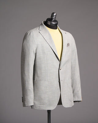 Tagliatore Wool Silk  Cotton Stretch Hopsack Soft Jacket Silver 2 8345
