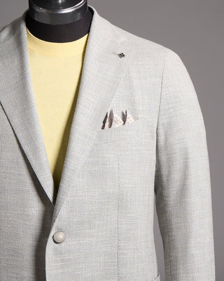 Tagliatore Wool Silk  Cotton Stretch Hopsack Soft Jacket Silver 4 8350