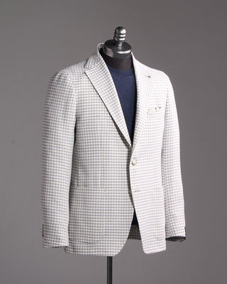Tagliatore Soft Vanise Gingham Stretch Soft Jacket Grey 4 7363