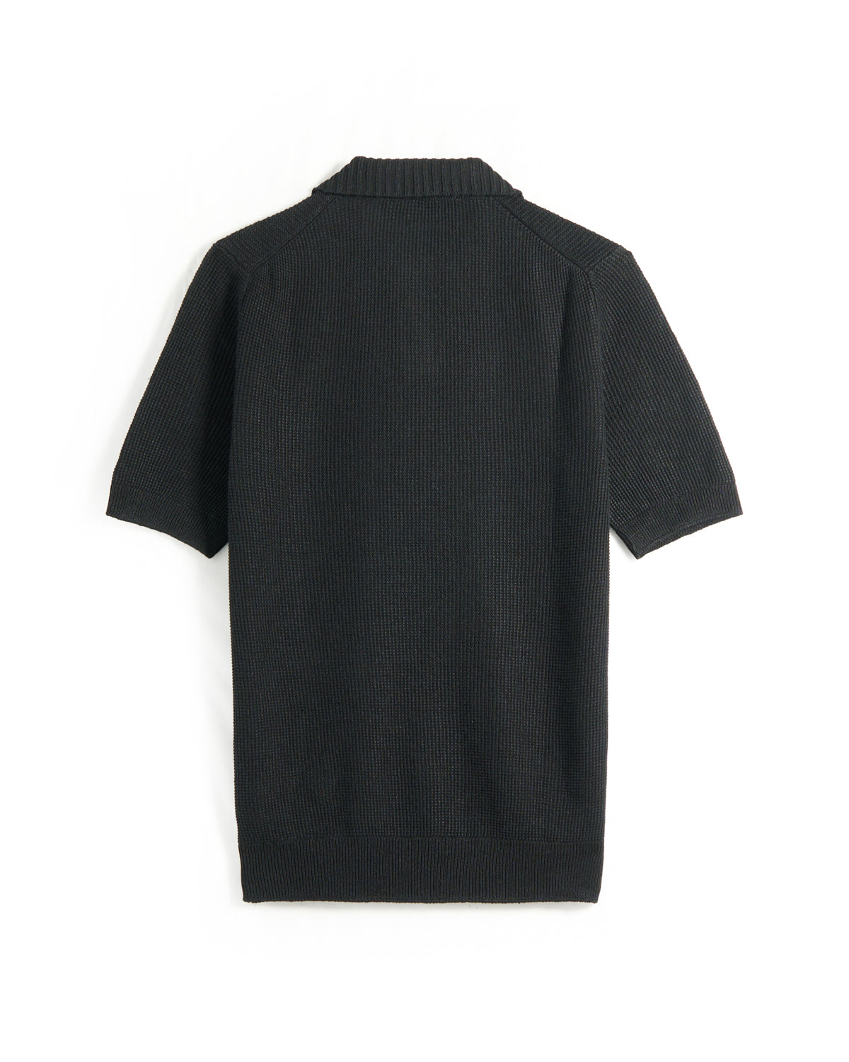 Gran Sasso Waffleknit Cotton & Linen Johnny Collar Polo