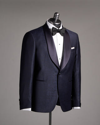 Tagliatore Blue Textured Dinner Jacket Blue  Black 2 9191