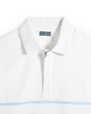 Paul  Shark Fine Pique Cotton Striped Polo Shirt White 3 7207