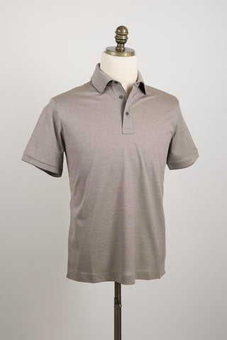 Paul  Shark Shark Tag Two Tone Cotton Pique Polo Taupe 0