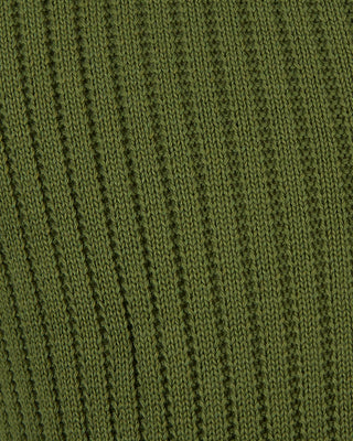 Gran Sasso Pearl Stitch Ribbed Johnny Collar Polo Green 169