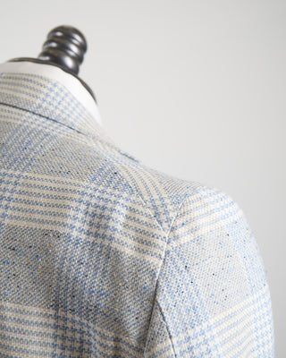 Tagliatore Elegant Summer Check Jacket Light Blue 1414