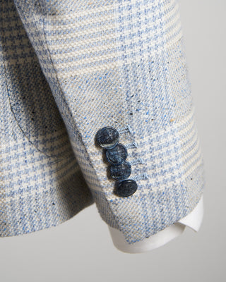 Tagliatore Elegant Summer Check Jacket Light Blue 1415