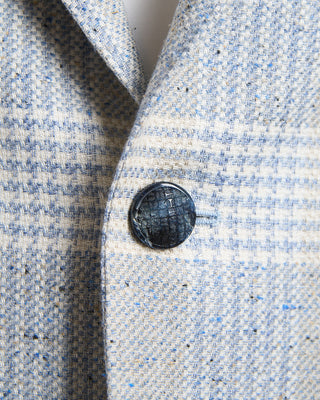 Tagliatore Elegant Summer Check Jacket Light Blue 1416