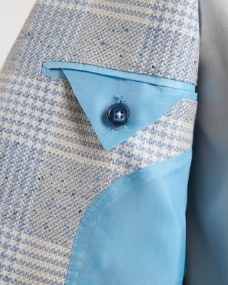 Tagliatore Elegant Summer Check Jacket Light Blue 1417