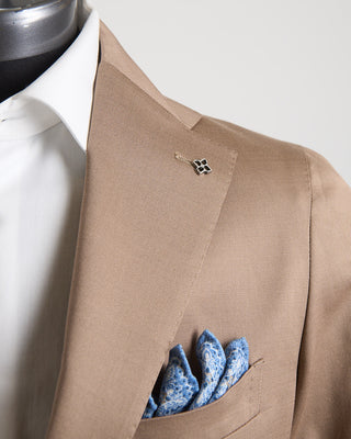Tagliatore Wool  Cotton Stretch Suit Camel 1453