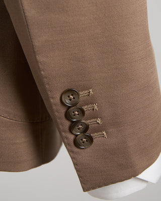 Tagliatore Wool  Cotton Stretch Suit Camel 1456