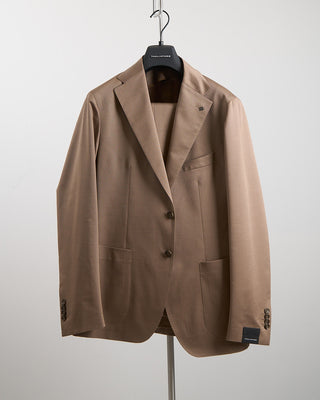 Tagliatore Wool  Cotton Stretch Suit Camel 1457