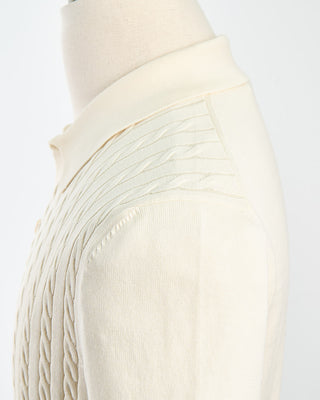 Gran Sasso Cableknit Full Botton Polo Cream 1725