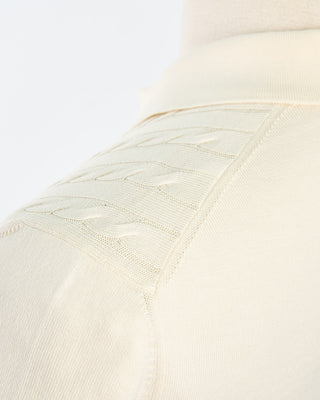 Gran Sasso Cableknit Full Botton Polo Cream 1726