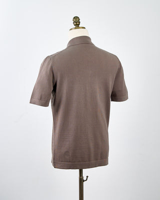 Gran Sasso Cableknit Full Botton Polo Taupe 1710