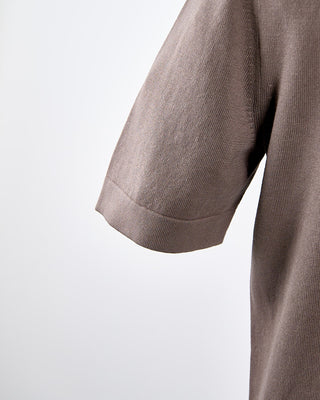 Gran Sasso Cableknit Full Botton Polo Taupe 1711