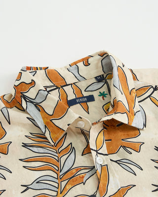 Benson Champlain Orange Tropical Cotton  Tencel Short Sleeve Shirt Orange 1 1