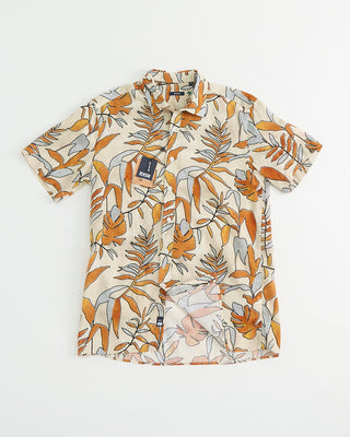 Benson Champlain Orange Tropical Cotton  Tencel Short Sleeve Shirt Orange 1 3
