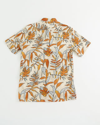 Benson Champlain Orange Tropical Cotton  Tencel Short Sleeve Shirt Orange 1 4