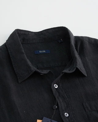 Benson Miami 100% Linen Short Sleeve Shirt Black 1 1