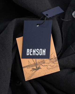 Benson Miami 100% Linen Short Sleeve Shirt Black 1 5