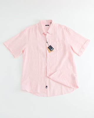 Benson Miami 100% Linen Short Sleeve Shirt Pink 1