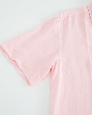 Benson Miami 100% Linen Short Sleeve Shirt Pink 1 2