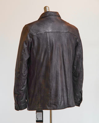 Gimos Gms 75 Lamb Nappa Fur Lined Washed Leather Jacket Chocolate 