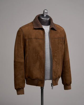 Gimos Shearling Suede Bomber Cognac 6 5123