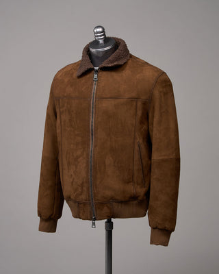 Gimos Shearling Suede Bomber Cognac 8 5124