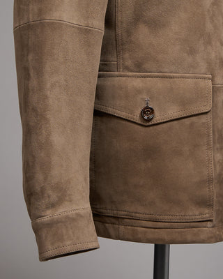 Gimos Hooded Suede Safari Jacket Taupe 11 5137